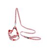 Red Striped Mesh Vest Harness and Leash for Small Dogs XS Size Marine Rover