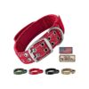 Red Tactical Dog Collar for Medium and Large Dogs with Soft Padded Handle and Buckle