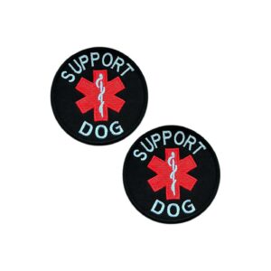 Red Tactical EMT Support Dog Embroidered Fastener Dog Patch Kit