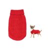 Red Turtleneck Knit Dog Sweater for Small Medium Large Breeds Machine Washable Soft Cozy