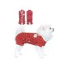 Red Waffle Striped Dog Pajamas for Women Owner Small to Medium Dogs