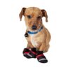 Red Weather Boot for Dogs with Polar Fleece Lining and Reflective Tape, Large Size