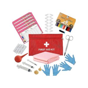 Red Whelping Kit with Pads Ensures Smooth and Safe Birth and Care for Newborn Puppies