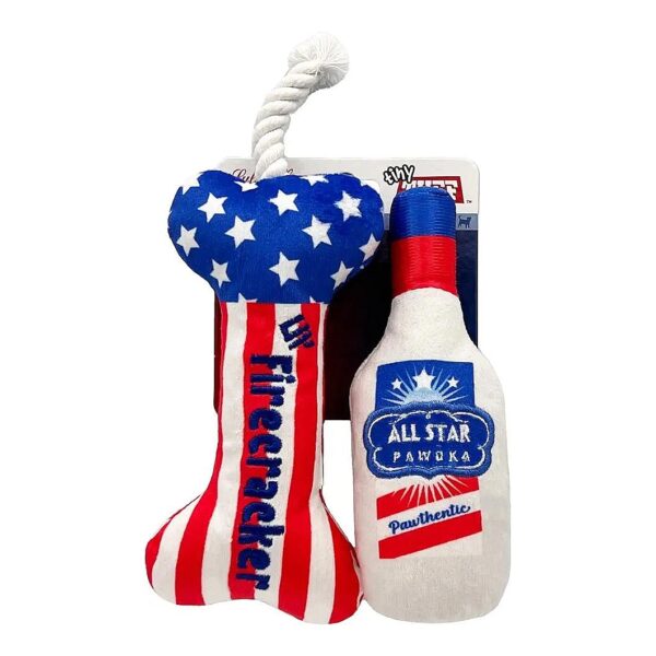 Red White and Booze Colourful Small Dog Toy Set for Small Dogs and Puppies