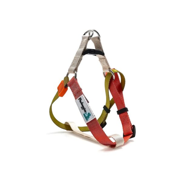 Red Yellow White Tri-Color No Pull Dog Harness for Small Dogs with Easy to Put-On Design