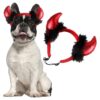 Red and Black Devil Horn Headband for Large Dogs and Cats Halloween Costume Accessory