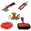 Red and Black Dog Brush Kit - 4 Pieces - Premium Quality for Shedding and Grooming