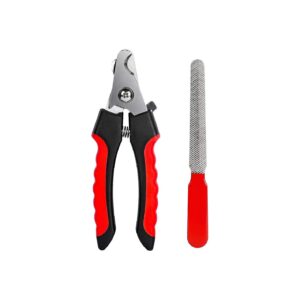 Red and Black Dog and Cat Nail Clippers with Safety Guard