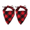 Red and Black Plaid Dog Bandana for Large Medium Small Dogs Puppy