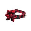 Red and Black Plaid Dog Collar with Bow Tie and Buckle for Small to Large Size Dogs