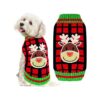 Red and Black Reindeer Design for Large Dogs, Warm and Comfortable Winter Outfits