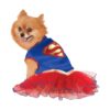 Red and Gold Super Girl Symbol Patterned Pet Tutu Dress, X-Small