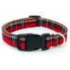 Red and Green Plaid Christmas Dog Collar Adjustable Strap for Small Medium Large Dogs