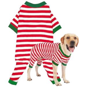 Red and White Christmas Pajamas for Large Breed Dogs