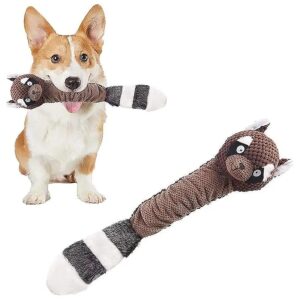 Reduces Boredom Plush Dog Toy with Low Stuffing and Squeaker for Small to Medium Breeds