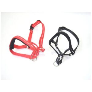 Reflective Black Headcollar and Lead Dog Training Halter for Effective No Pull Walking