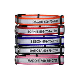 Reflective Collars for Dogs with Adjustable Size Options and Quick Release Buckle