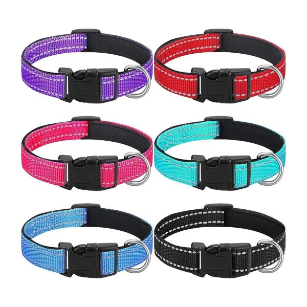 Reflective Dog Collars with Adjustable Nylon Straps