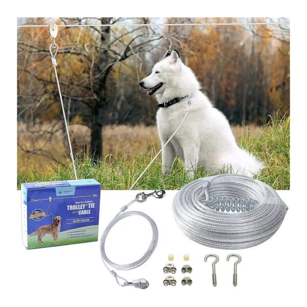 Reflective Dog Run Cable for Small to Large Dogs Up to 125 Pounds