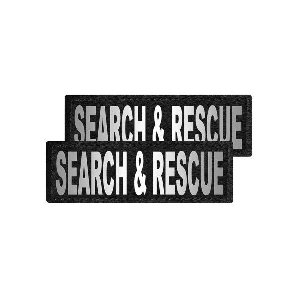 Reflective Dog Search And Rescue Patches With Printed Letters For Vest Harness Collar