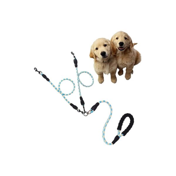 Reflective Double Leash for Two Dogs with 360 Swivel No Tangle Design