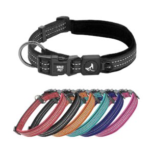 Reflective Heavy Duty Dog Collar with Easy Size Adjustments and Soft Neoprene Padding