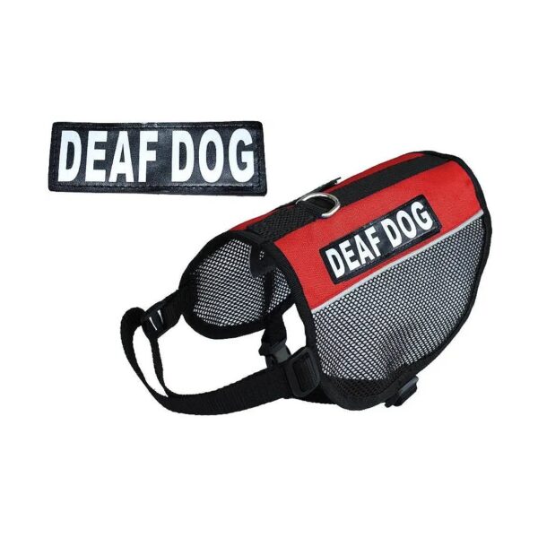 Reflective Mesh Vest Harness for Deaf Dogs with Custom Fit and Quick Release Buckle