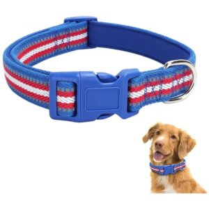 Reflective Nylon Dog Collar for Large Medium Small Dogs with Adjustable Comfy Fit