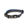 Reflective Nylon Dog Collar with Comfort Fit and Adjustable Neoprene Lining Medium Blue