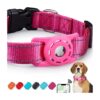 Reflective Nylon Dog Collar with Silicone AirTag Holder for Small to Extra Large Dogs