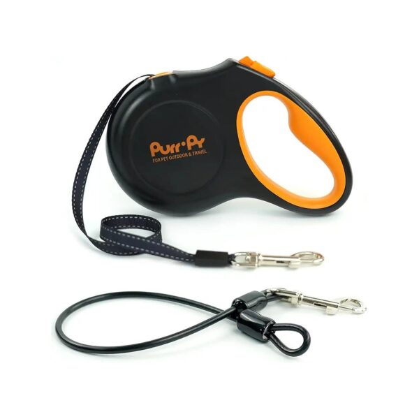 Reflective Nylon Tape Retractable Dog Leash for Walking Small Medium Dogs Up to 50lbs