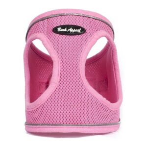 Reflective Pink Mesh Step-In Harness for Comfortable and Safe Wearing