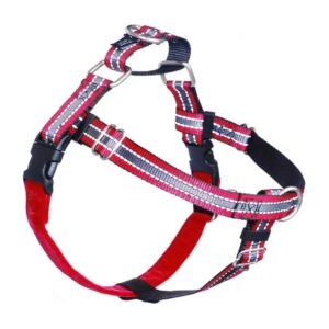 Reflective Red Adjustable Dog Harness with Front Clip for Everyday Walking