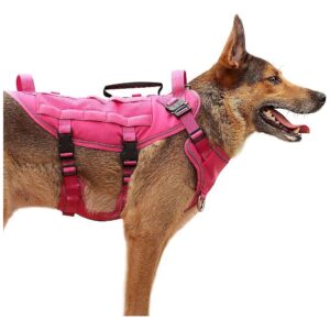 Reflective Tactical Dog Harness with Handle and Clip for Medium to Large Dogs