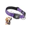 Reflective Waterproof Dog Collar with Airtag Holder for Safe Pet Trailering