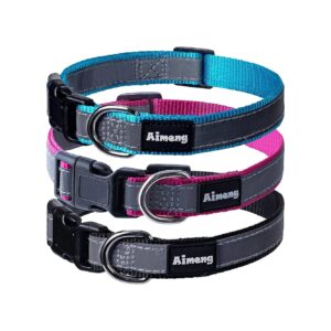 Reflective and Adjustable Nylon Dog Collar for Small to Large Breeds