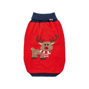 Reindeer Dog Sweaters Christmas Novelty Jumpers for Small Dogs L