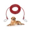 Reliable 50 Foot Red PVC Coated Dog Lead Cable for Large and Medium Dogs Up to 100 Pounds