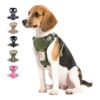 Reliable and Adjustable Medium Green Dog Harness with Reflective Strips and ID Card