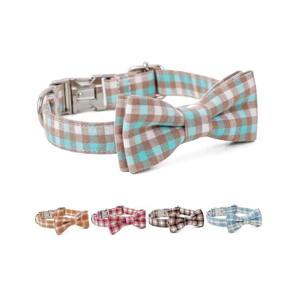 Removable Adjustable Metal Buckle Bow Tie Dog Collar for Small Medium Large Dogs Gift