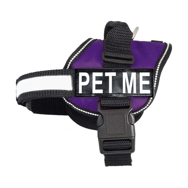 Removable Patch Dog Harness with Reflective Trim and Adjustable Straps for Custom Fit