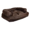 Removable-Zip Microsuede Cover on Snuggle-Friendly Hot Fudge Luxury Dog Sofa