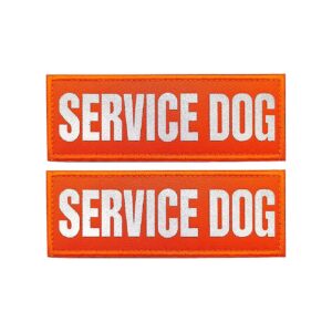 Removable and Reflective Orange Dog Patches with Interchangeable Hook Fastener System