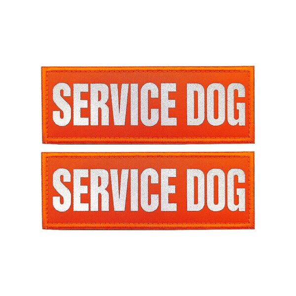 Removable and Reflective Orange Dog Patches with Interchangeable Hook Fastener System