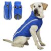 Repellent Dog Coat for Medium Large Dogs, 4X-Large, Blue, Windproof, Leash Hole