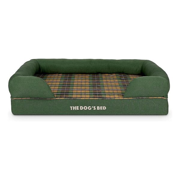 Replacement Outer Cover for Orthopedic Dog Bed with Sides, Large Size, Green Tartan