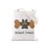 Resistant Canvas Tote Bag for Dog Toys and Dog Park Essentials with Print Pattern