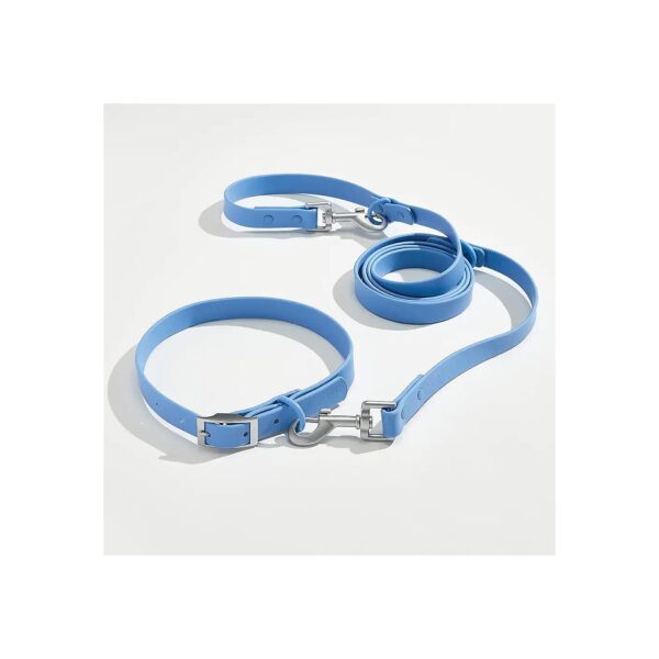 Resistant Dog Collar and Leash Set, Classic Blue Color, for Small, Medium, and Large Dogs