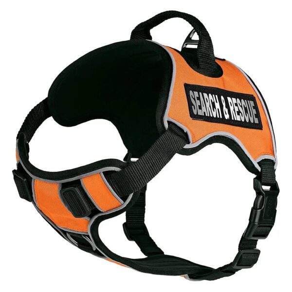 Resistant and Reflective Dog Harness with Search & Rescue Patches for Enhanced Visibility