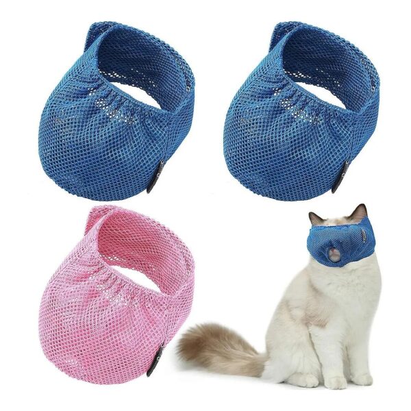 Restraint Cat Muzzles for Aggressive Cats with Breathable Nylon Mesh